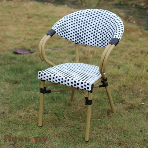 4SiS Грас плетеный стул из искусственного ротанга, цвет черный фото 5