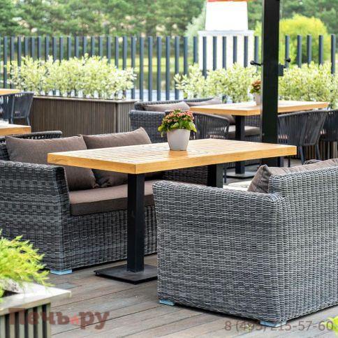 4SiS Капучино диван из искусственного ротанга двухместный, цвет графит фото 2