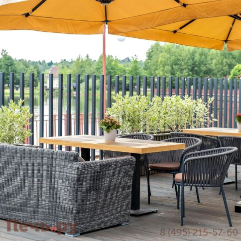 4SiS Капучино диван из искусственного ротанга двухместный, цвет графит фото 3