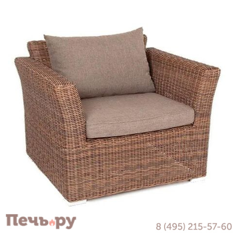 4SiS Капучино кресло из искусственного ротанга, цвет коричневый фото 3