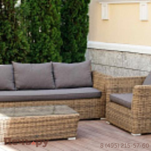 4SiS Капучино кресло из искусственного ротанга, цвет соломенный фото 9