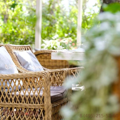 4SiS Латте плетеное кресло из искусственного ротанга, цвет соломенный фото 15