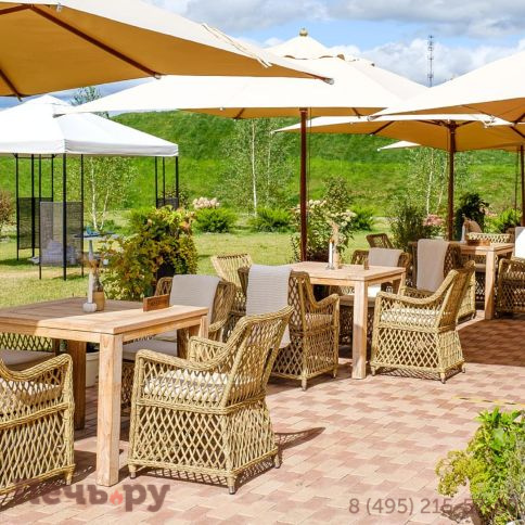 4SiS Латте плетеное кресло из искусственного ротанга, цвет соломенный фото 9