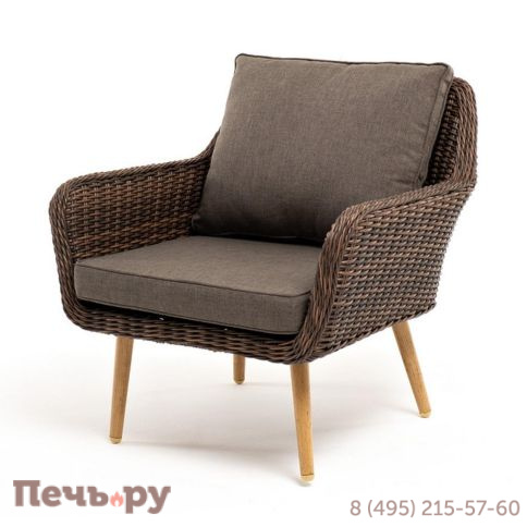 4SiS Прованс кресло из искусственного ротанга, цвет коричневый фото
