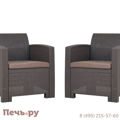 Кресло Gardeck Arizona b:rattan  (2шт.), венге (2 подушки) фото