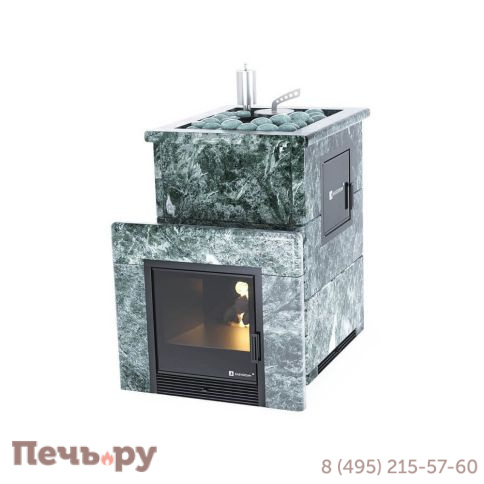 Банная печь ИзиСтим Анапа-М2 в кожухе с открытым верхом из змеевика фото