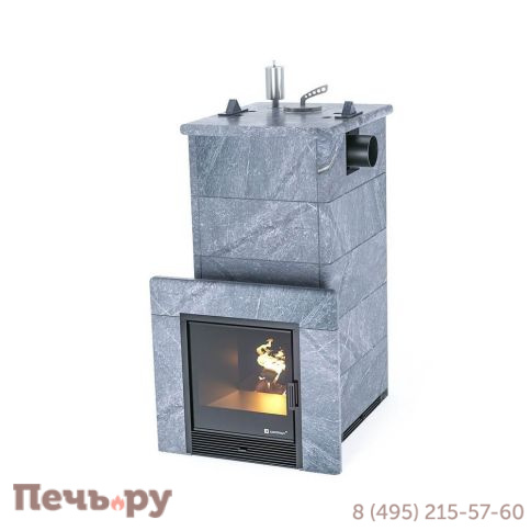 Банная печь ИзиСтим Сочи с боковым подключением в кожухе из талькохлорита фото