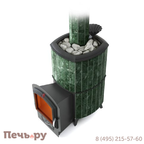 Банная печь ТМФ Альфа Гардарика Inox ЧДБСЭ ЗК серпентинит фото