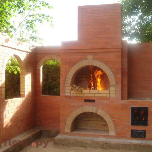 Барбекю угловой комплекс из кирпича, арт. 254226 фото