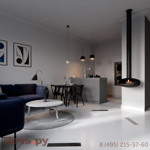 Биокамин подвесной SteelHeat Ellipse 600 фото 2