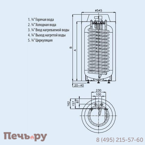 Бойлер напольный Hajdu HR-N 40 160 л фото 2