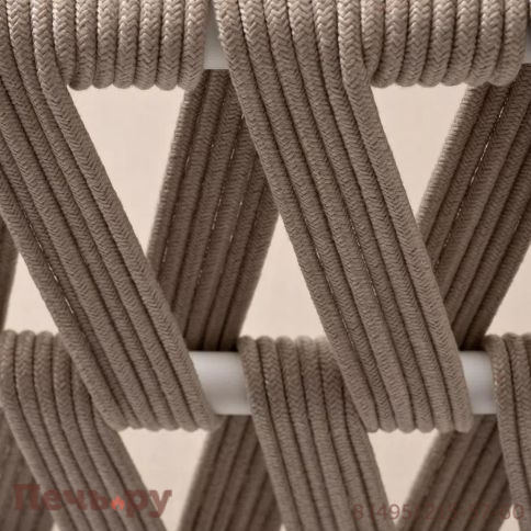 Диван 2-местный плетеный из роупа 4SiS Диего, основание дуб, каркас алюминий светло-серый (RAL7035) шагрень, роуп бежевый круглый, ткань бежевая 15052 фото 6