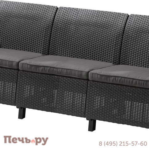 Диван пластиковый Gardeck Корфу Макс (Corfu love seat max) графит фото