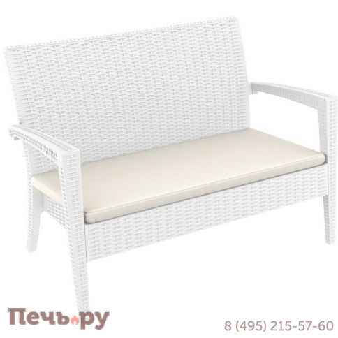 Диван пластиковый плетеный двухместный с подушкой Siesta Contract Miami Lounge Sofa фото