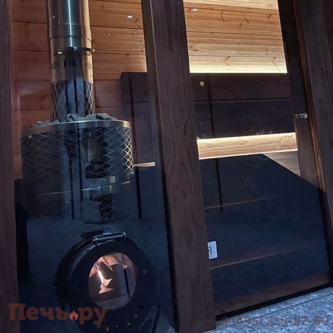 Дровяная печь для сауны IKI Loyly 2025 со стеклянной дверцей фото 6