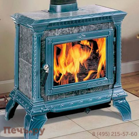 Дровяная печь Hergom Tribute темно-голубая фото 2