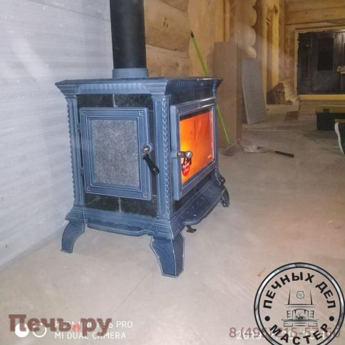 Дровяная печь Hergom Tribute темно-голубая фото 3