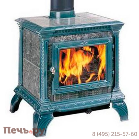 Дровяная печь Hergom Tribute темно-голубая фото