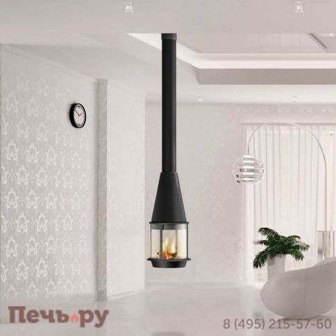 Дровяной камин Traforart Central Arlet черный, высокое стекло фото 2