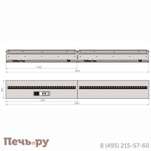 Электрический паровой камин Schones Feuer 3D FireLine 2000 фото 7