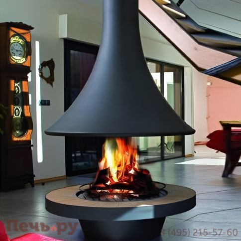 Готовый камин Bordelet Eva 992 центральный открытый фото