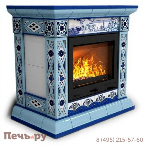 Готовый камин КимрПечь Билибин художественный пристенный с топкой Астов К7454 фото