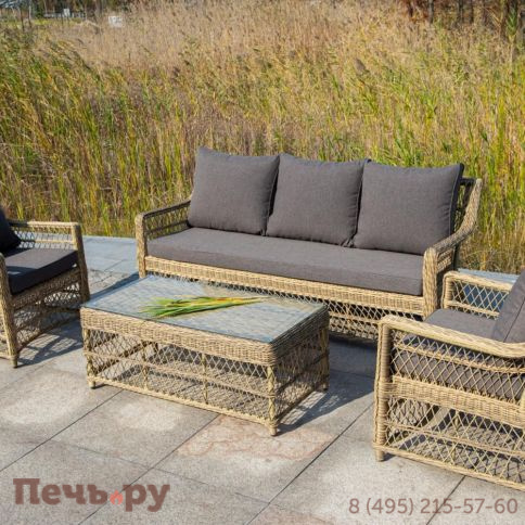 Гранд Латте 4SiS стол журнальный из искусственного ротанга, цвет соломенный фото 6