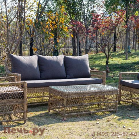 Гранд Латте 4SiS стол журнальный из искусственного ротанга, цвет соломенный фото 7