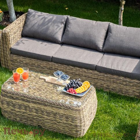 Кальяри 4SiS журнальный столик из искусственного ротанга (гиацинт), цвет соломенный фото 2