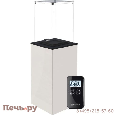 Камин газовый Kratki Patio MINI/G31/37MBAR/B - белое стекло фото