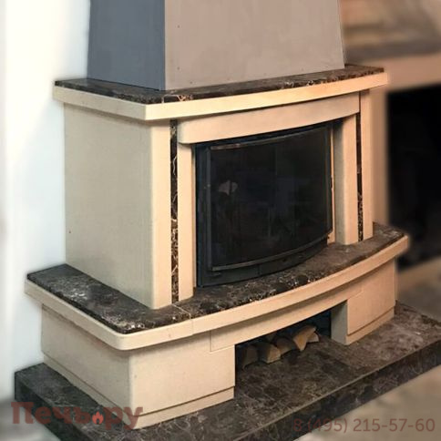 Камин Мета (облицовка Соло (белая) и топка Промо Ш) фото 10