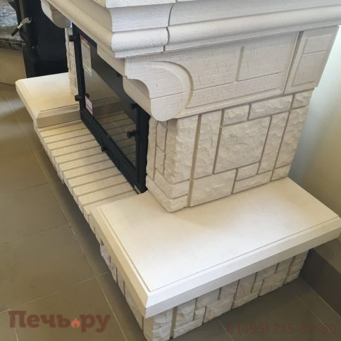 Камин Мета (облицовка Соло (белая) и топка Промо Ш) фото 5