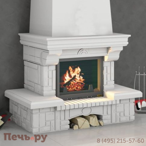 Камин Мета (облицовка Соло (белая) и топка Промо Ш) фото