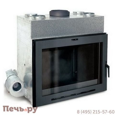 Каминная чугунная топка Hergom H03/80 Plane с принудительной конвекцией фото