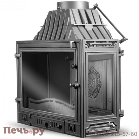 Каминная чугунная топка Kaw-Met W3 B (2 стекла) 16,7 кВт фото 2