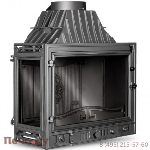 Каминная чугунная топка Kaw-Met W3 B (2 стекла) 16,7 кВт фото