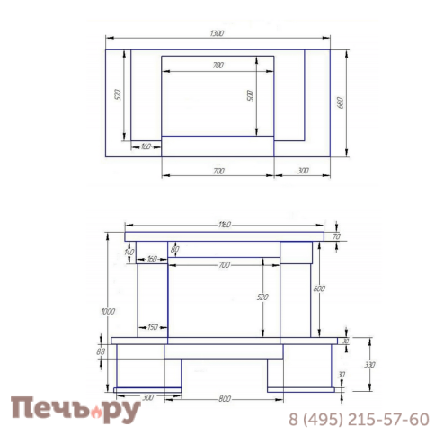Каминная облицовка ЭкоКамин Нарцисс пристенная фото 2