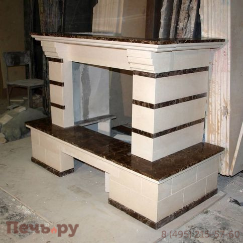 Каминная облицовка Madeira Daniella Dark Chokolate деревянная балка фото 2