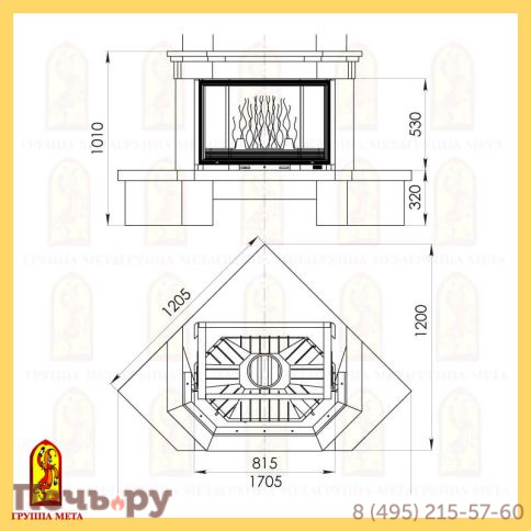 Каминная облицовка Мета Оберне 850 серия Европа фото 2