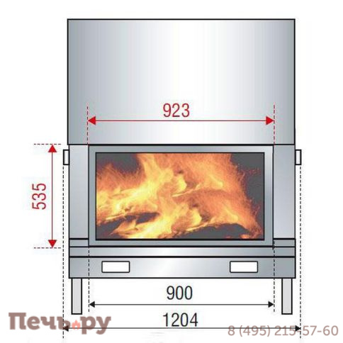 Каминная топка Axis H 1200 simple face фото 2