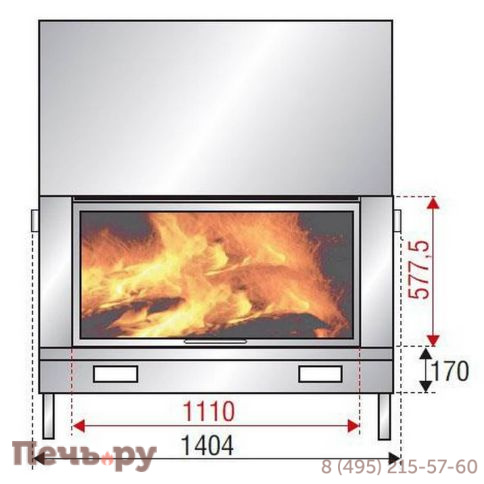Каминная топка Axis H 1600 simple face фото 2
