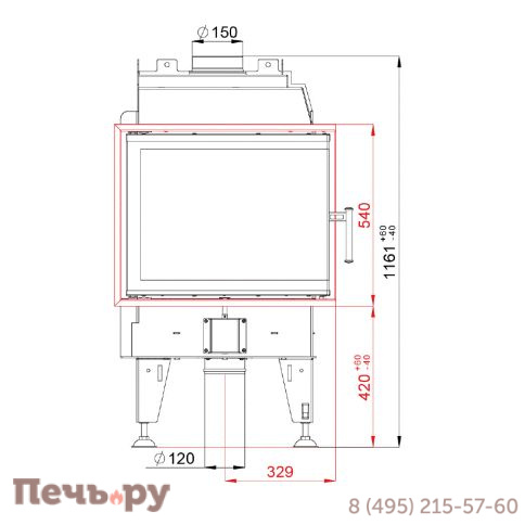Каминная топка BeF Home Therm 7 угловая фото 5