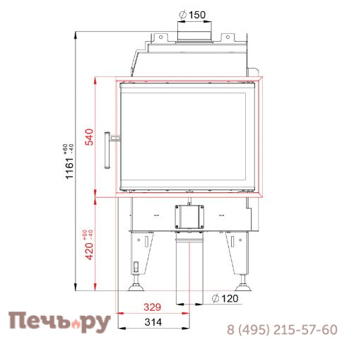 Каминная топка BeF Home Therm 7 угловая фото 6