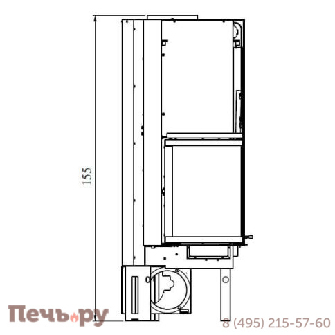 Каминная топка EdilKamin IC Tekno 2 DX/SX N фото 4