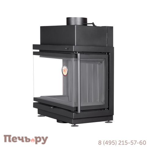 Каминная топка ЭкоКамин Альфа 700 три стекла подовая (черный шамот) фото 2