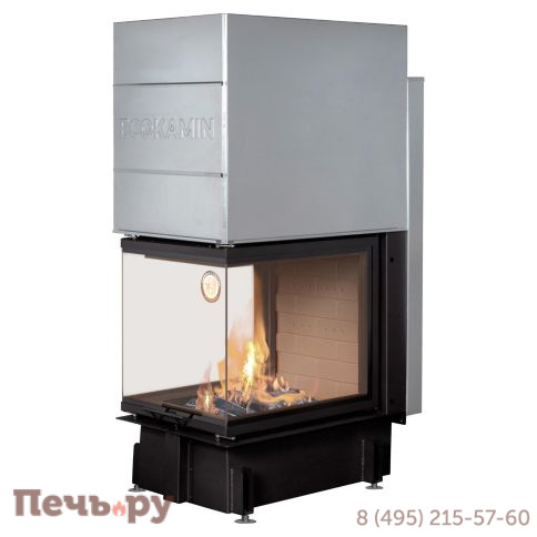 Каминная топка ЭкоКамин Дельта 700 P три стекла подовое горение принтинг фото
