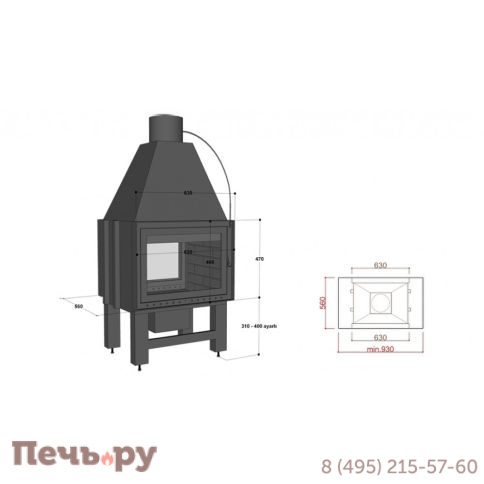 Каминная топка FireHursan H2HC 70 Y фото 2