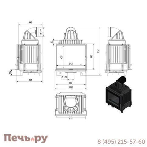 Каминная топка Kratki Franek/10 фото 8