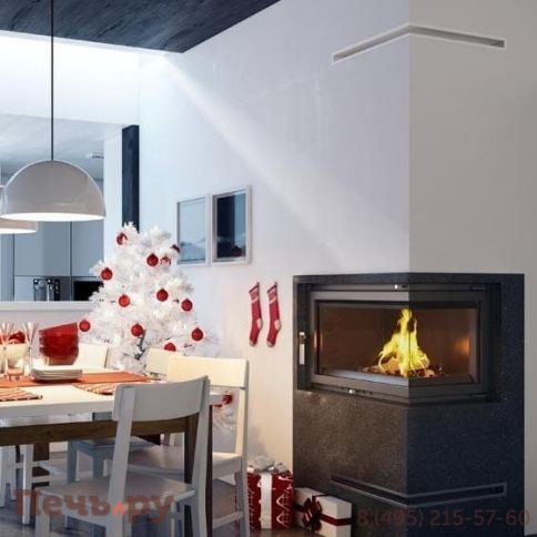 Каминная топка Kratki Oliwia/PW/BP/17/BS/W (угловое стекло справа, змеевик) фото 2