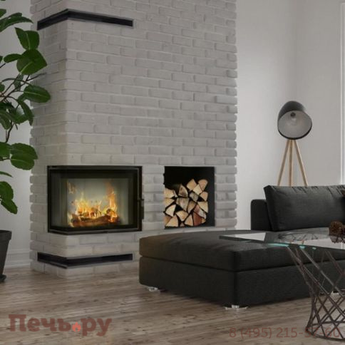 Каминная топка Kratki Pro Lucy/14/Slim/L/BS, Г-образное стекло слева фото 3